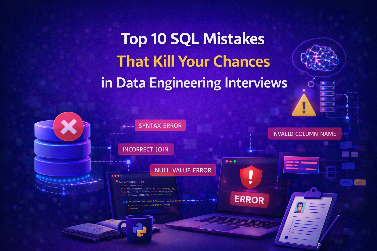 Top 10 SQL Mistakes That Kill Your Chances in Data Engineering Interviews