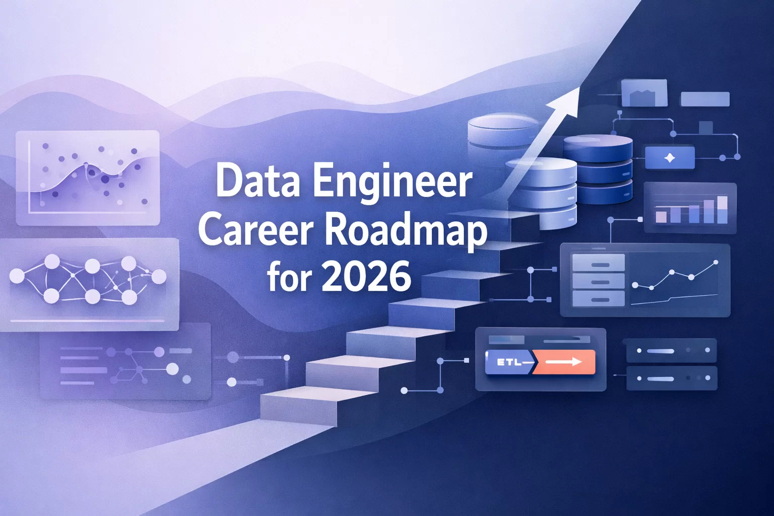 Data engineer career roadmap illustration